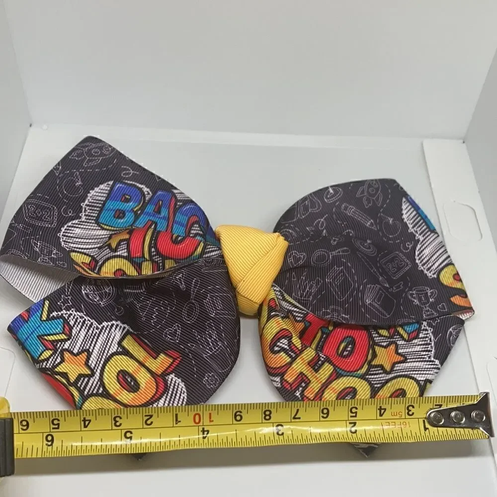 Back to school girls large hair bow